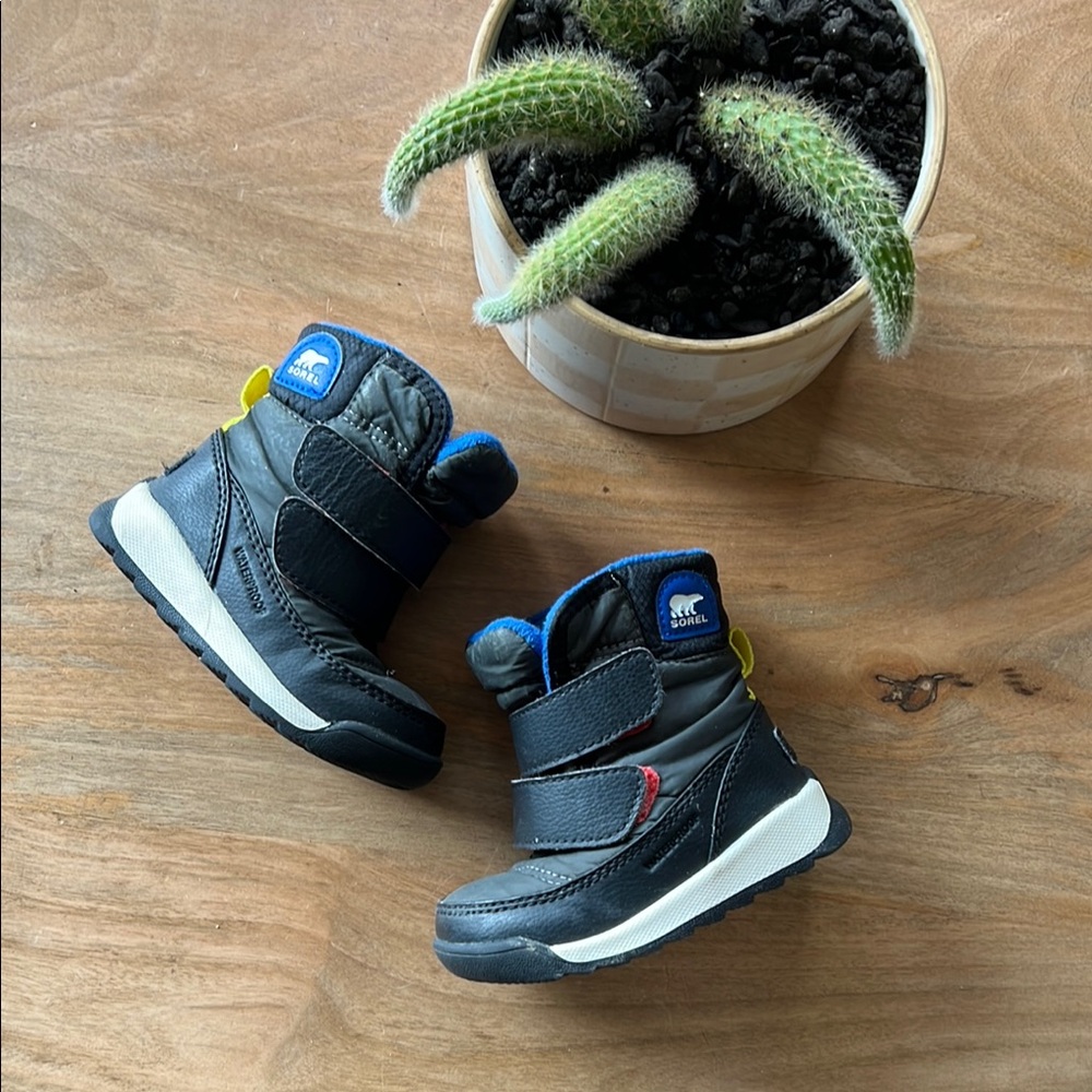 Sorel Kids' Black and Blue Winter Boots